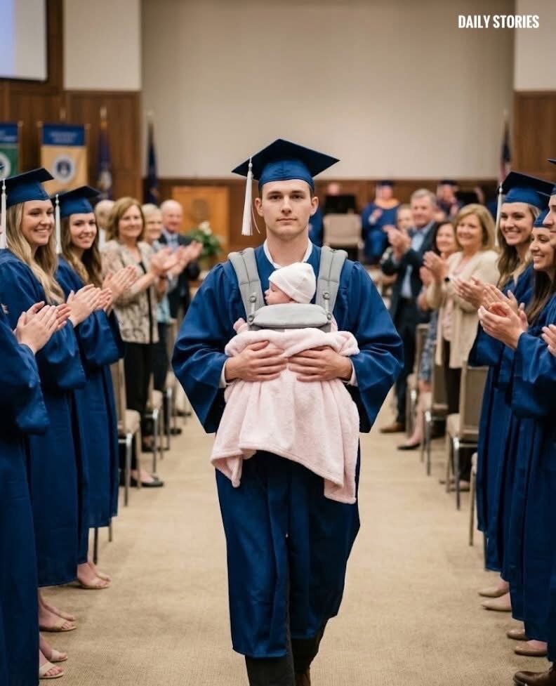 Brave High School Graduate Silences Mocking Crowd While Holding Newborn Daughter