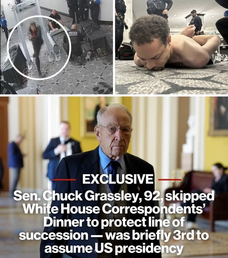 Sen. Chuck Grassley, 92, skipped White House Correspondents’ Dinner to protect line of succession — was briefly 3rd to assume US presidency