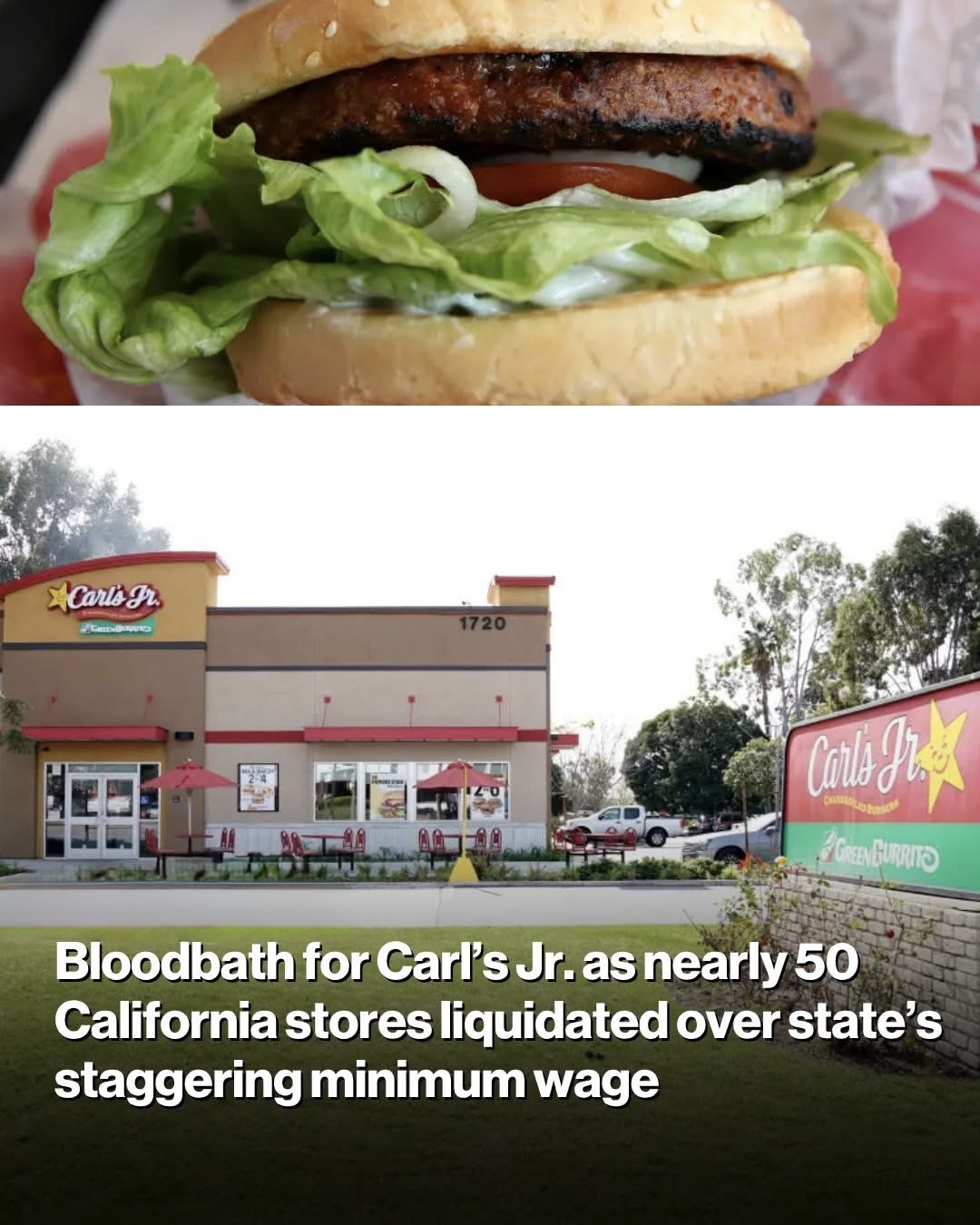 Bloodbath for Carl’s Jr. as nearly 50 California stores liquidated over state’s staggering minimum wage